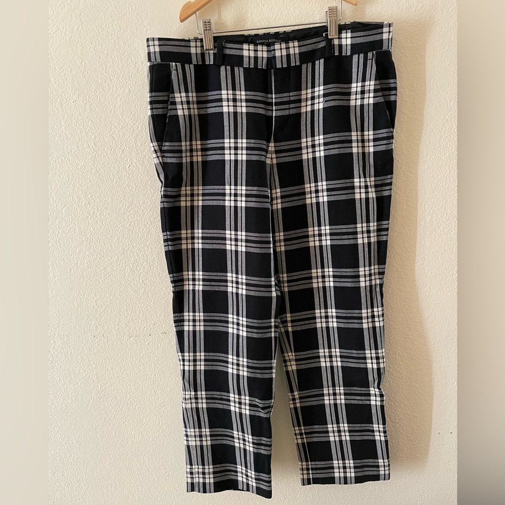Banana republic Avery black plaid pant size 8